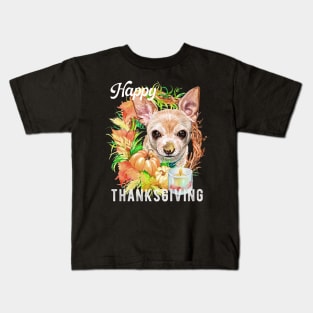 Chihuahua Dog Owner Thanksgiving Celebration Harvest Theme Kids T-Shirt